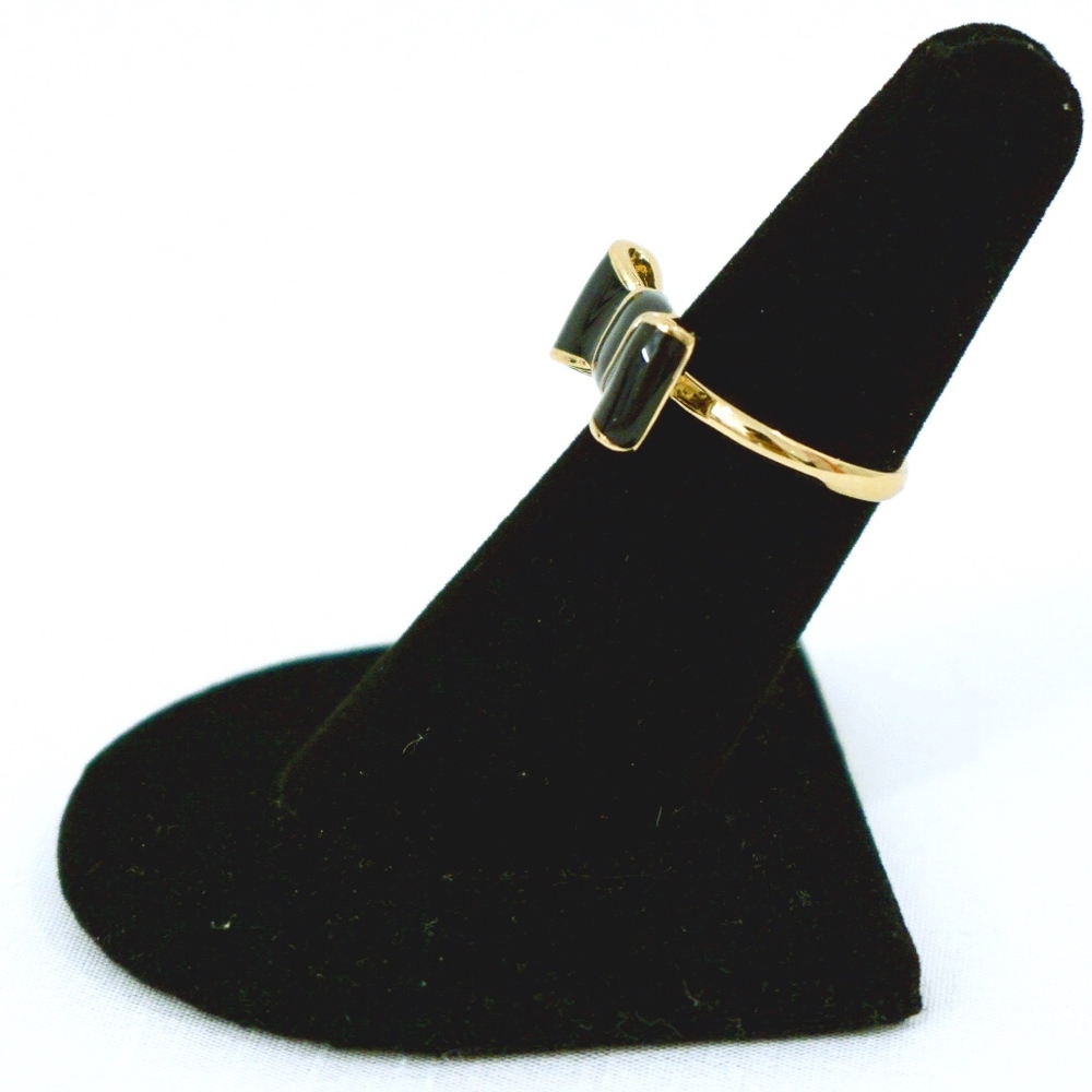 KATE SPADE~take a bow RING~BLACK/GOLD~SIZE 6